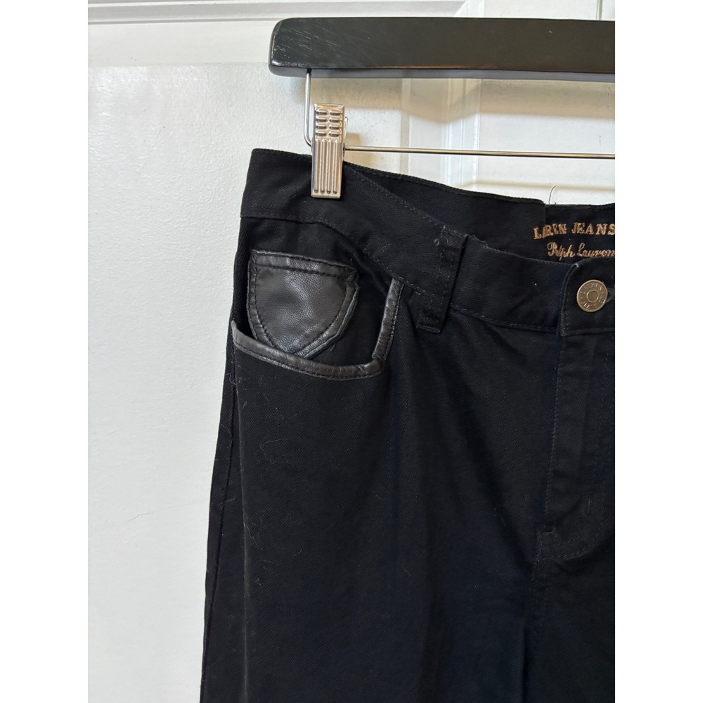 Lauren Jeans Co Ralph Lauren Black Lace Up Ankle Equestrian Pants Size 10 - Picture 3 of 10